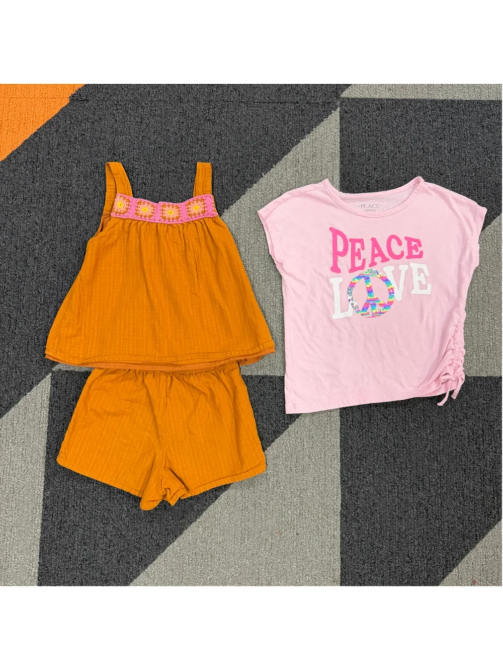 Girls The Children's Place & 2-Piece Set Wonder Nation Size 4T Orange Pink